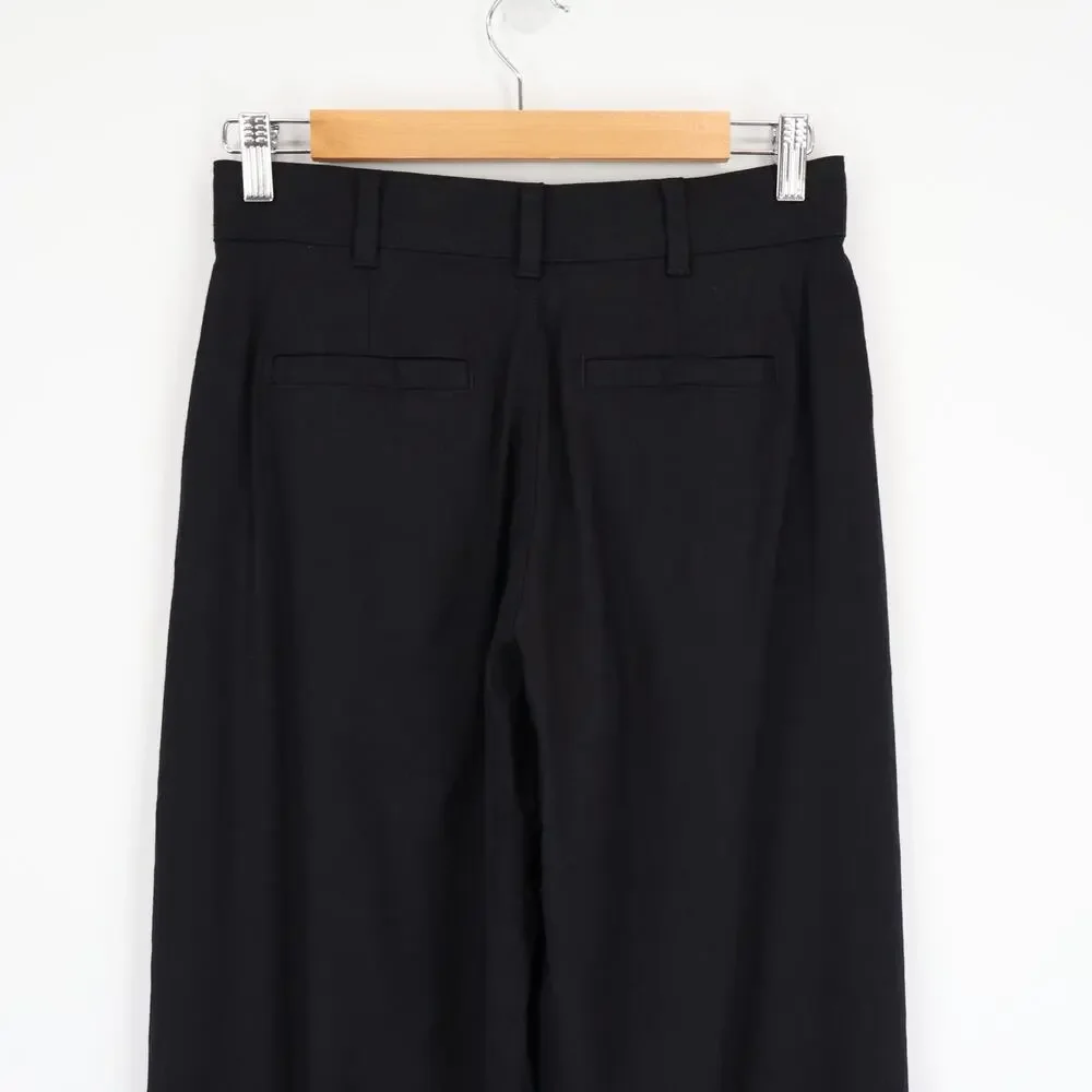 Everlane The Everywhere Pant Stretch Linen Barrel Leg Black Size 0 NWT